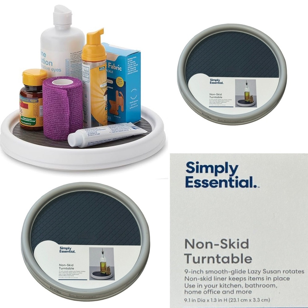 ••2pk•• 9" Simply Essentials Lazy Susan Turntable Organizer